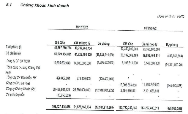 Sau khi lỗ gần 500 tỷ vì cổ phiếu HPG, một công ty dệt may tiếp tục thua đau vì đầu tư cổ phiếu SSI và HCM trong quý 4 - Ảnh 2.