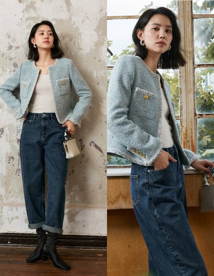 Blazer + jeans ống rộng: - Ảnh 3.