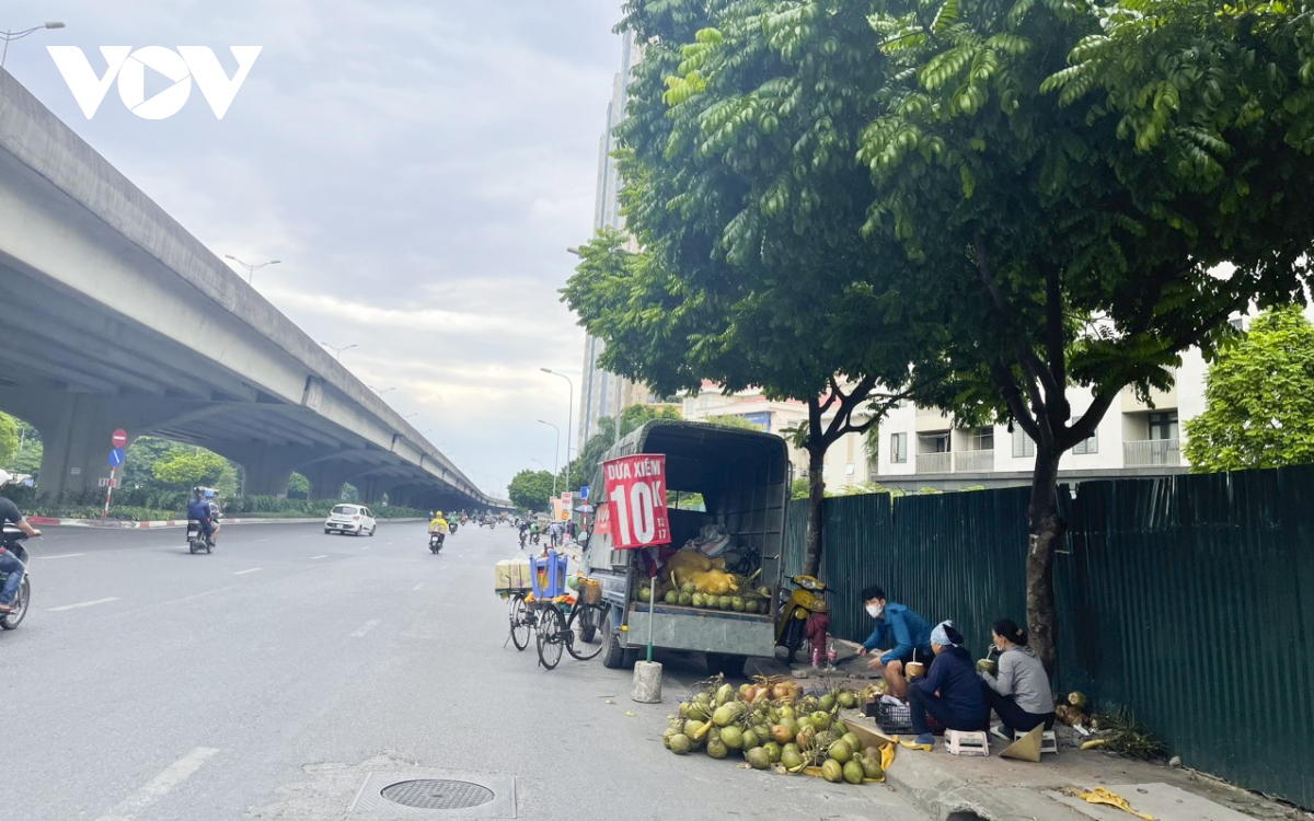 Xe tải bán hoa quả nghênh ngang trên đường phố Hà Nội, sao không ai dẹp? - Ảnh 4.