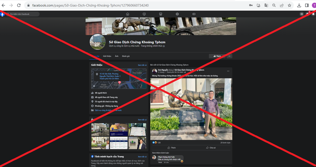 Phát hiện nhiều tài khoản facebook giả mạo Sở giao dịch Chứng khoán TPHCM - Ảnh 1.