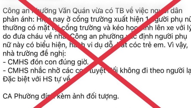 Công an bác bỏ thông tin ‘bắt cóc trẻ em’ ở quận Hà Đông - Ảnh 1.