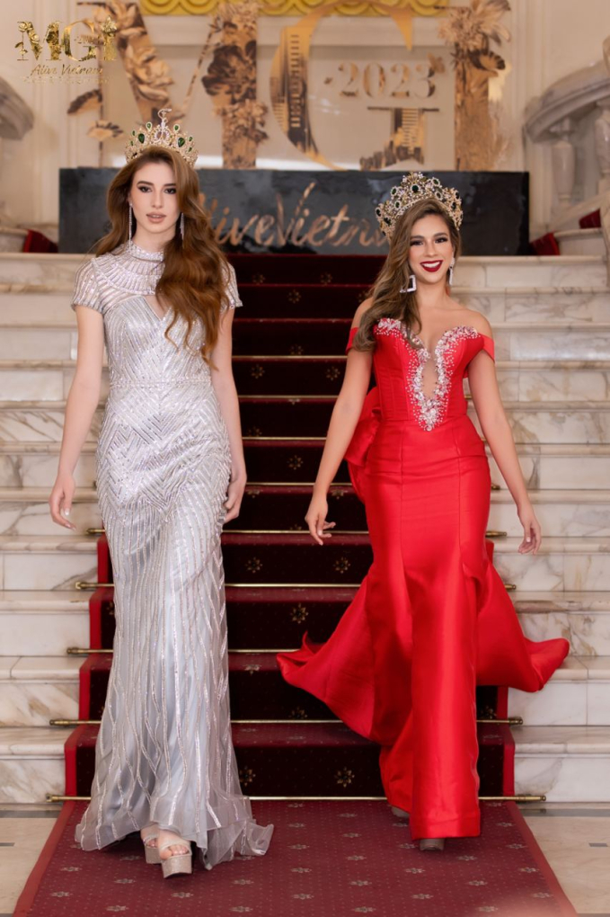 Thảm đỏ lễ trao sash Miss Grand International 2023: Lê Hoàng Phương diện váy xuyên thấu, Hoa hậu đẹp nhất thế giới khoe dáng với áo dài - Ảnh 7.