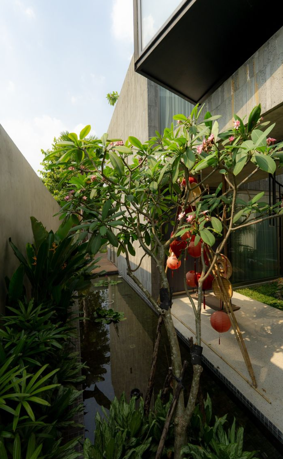 Phong cách nhiệt đới Á Đông kết hợp kiến trúc hiện đại trong căn biệt thự ven sông - Ảnh 10.
