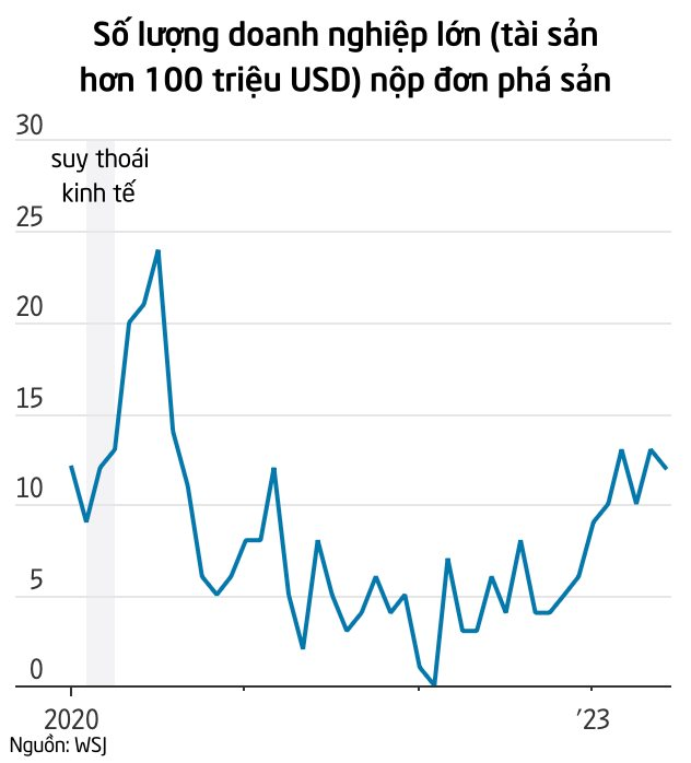 Làn sóng phá sản, vỡ nợ dâng lên ở Mỹ: Liên tiếp chứng kiến các doanh nghiệp lớn 'ngã ngựa', không thể 'gánh gồng' trước sức ép từ lãi suất quá cao - Ảnh 1.