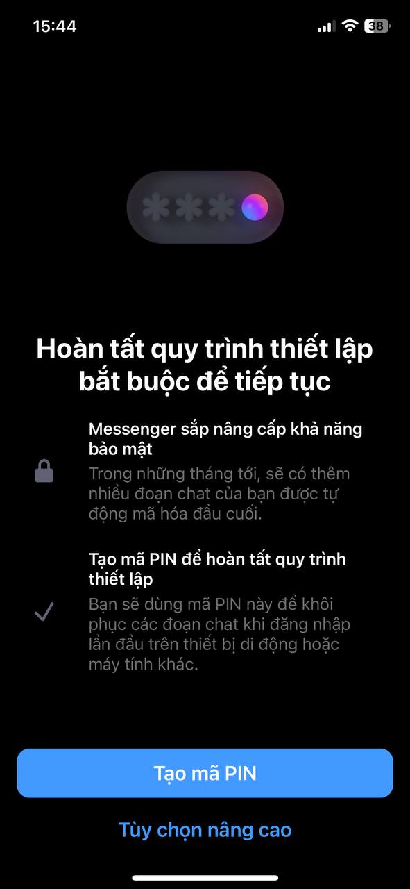 Messenger chính thức được Facebook tăng bảo mật, phải có mã pin