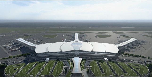 Cận cảnh nhà ga hành khách Cảng hàng không quốc tế Long Thành đang hình thành - Ảnh 2.