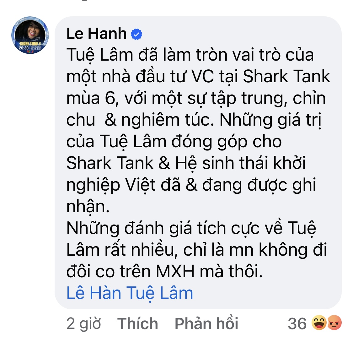 Sau ‘tâm thư’ của Shark Tuệ Lâm, Giám đốc sản xuất Shark Tank lên tiếng, vợ cũ Shark Bình chia sẻ cực thấm! - Ảnh 2.