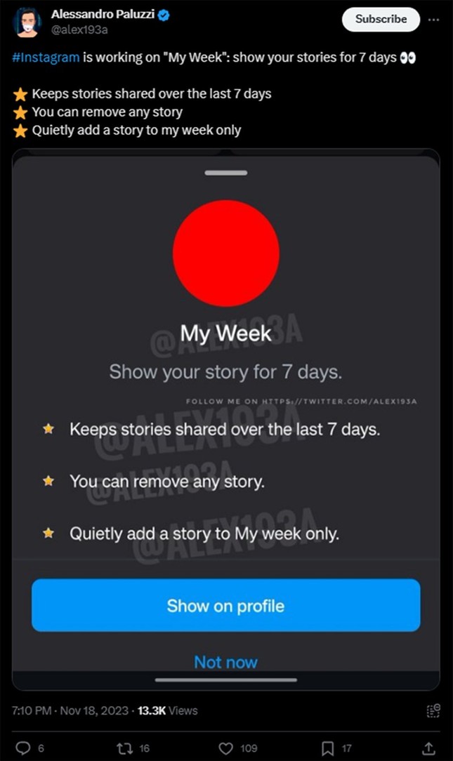 Instagram sắp cho phép người dùng lưu giữ Story liên tục lên đến 7 ngày? - Ảnh 2.