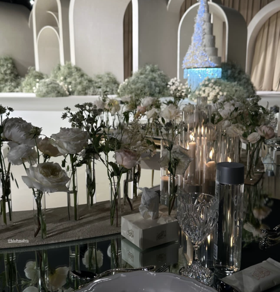 Đám cưới xa hoa của tỷ phú công nghệ và Công chúa Dubai: Váy đính kim cương, bánh cưới 7 tầng!- Ảnh 4.