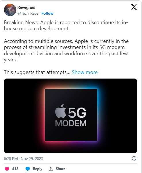 Các chip modem 5G nội bộ của Apple có thể bị tạm dừng vô thời hạn - Ảnh 2.