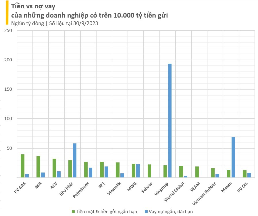 Những 'ông vua' tiền trên sàn chứng khoán: Họ dầu khí nắm lượng tiền lớn - vay nợ 'tí hon', Vingroup, Hòa Phát và Masan giảm tiền mặt - tăng vay nợ - Ảnh 3.
