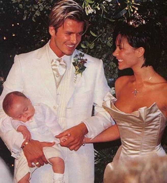 ‏David Beckham và vợ