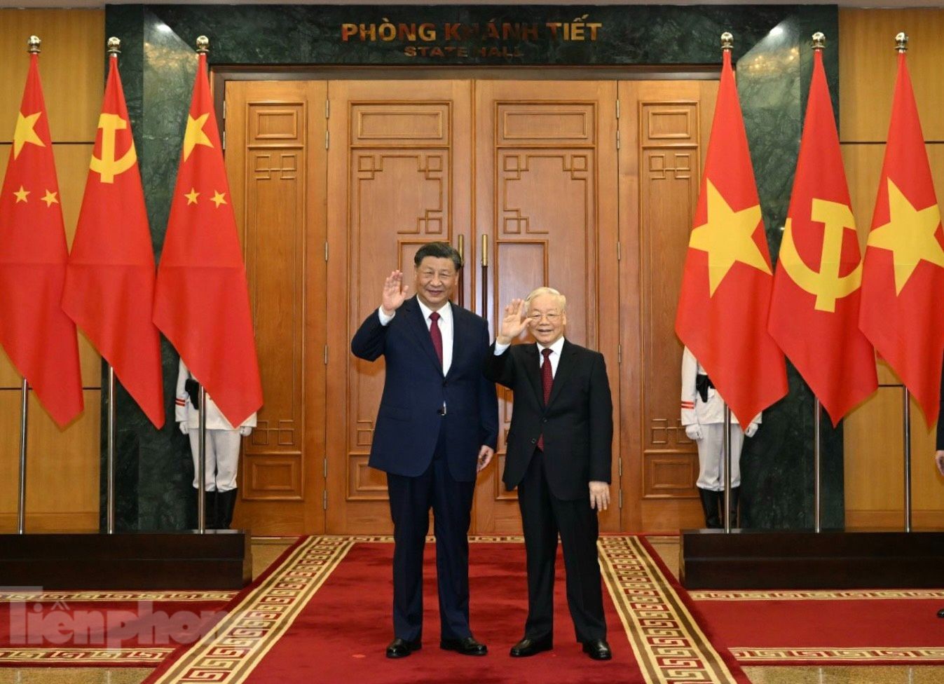 Hình ảnh Tổng Bí thư Nguyễn Phú Trọng chủ trì lễ đón Tổng Bí thư, Chủ tịch Trung Quốc Tập Cận Bình - Ảnh 12.