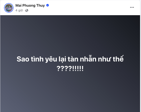 35 tuổi không chịu lấy chồng, Mai Phương Thúy gây chú ý với status: Sao tình yêu lại tàn nhẫn như thế? - Ảnh 1.