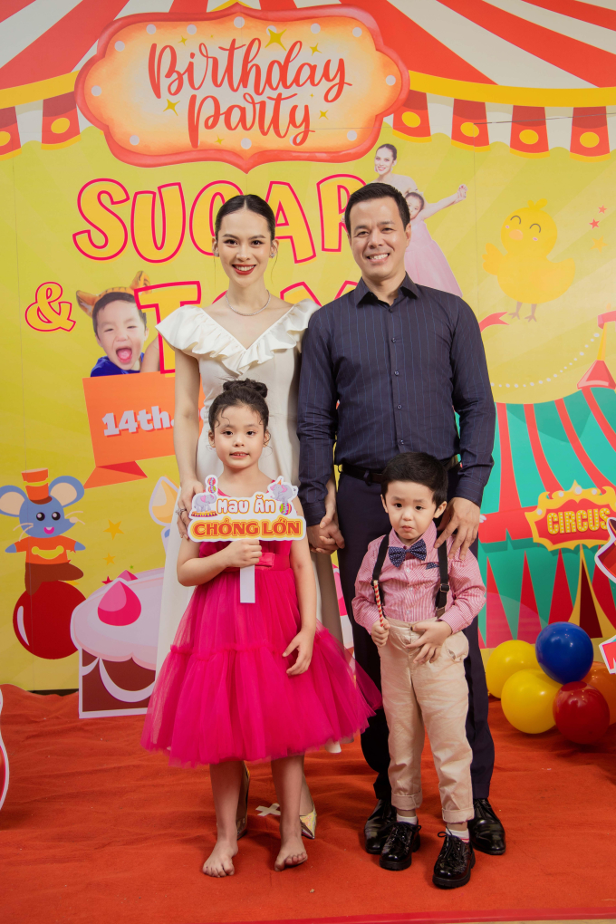 Vợ chồng người đẹp Sang Lê tổ chức sinh nhật cùng ngày cho 2 con - Ảnh 1.