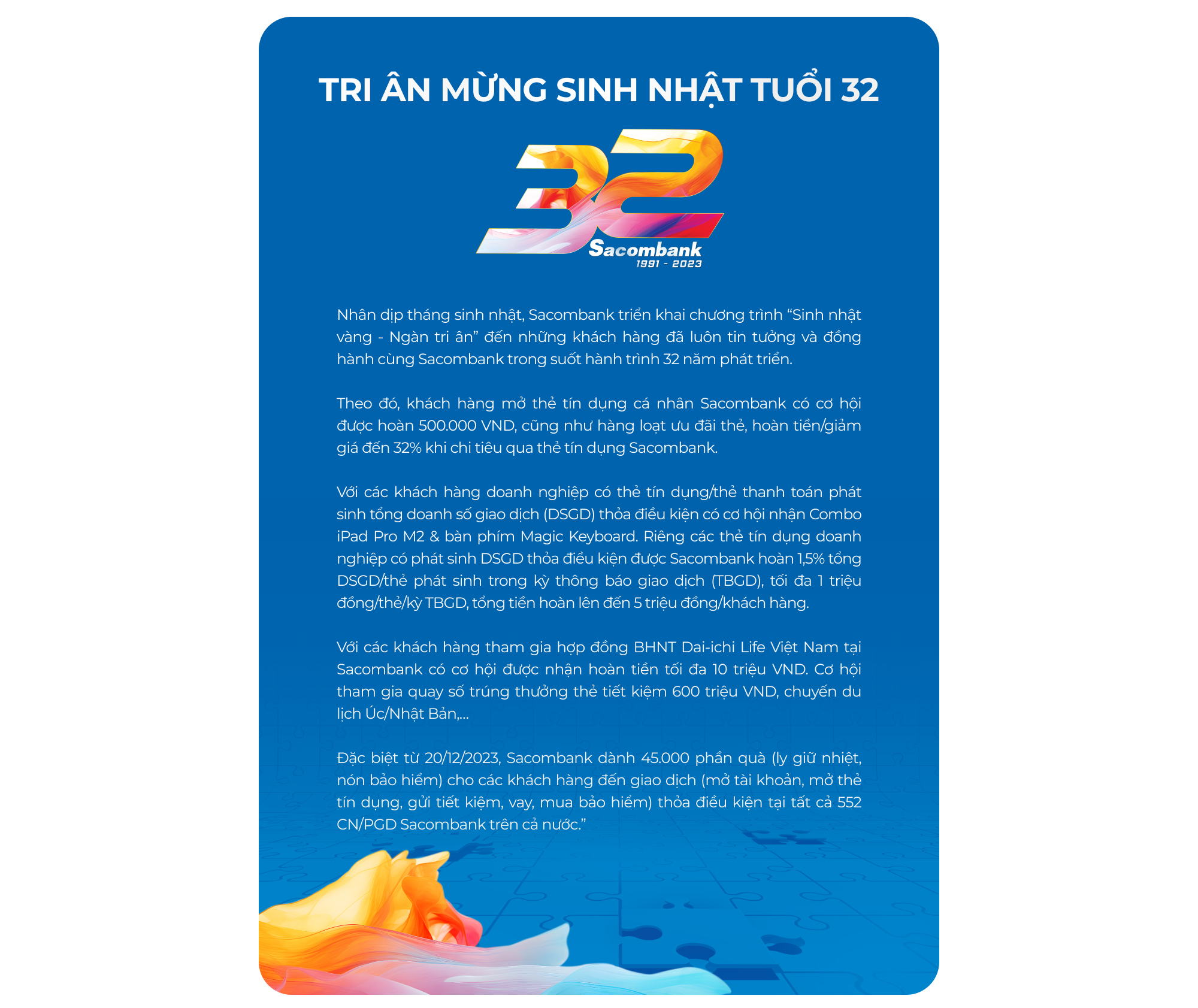 Dấu ấn niềm tin trên hành trình 32 năm phát triển không ngừng của Sacombank - Ảnh 13.