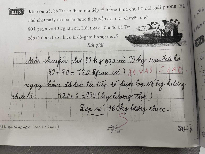 Bài toán tiểu học khiến cả cõi mạng tranh cãi, cô giáo chữa xong cũng không ai hiểu: Tại sao lại ra như vậy? - Ảnh 1.