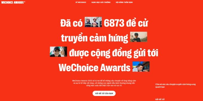 Chỉ sau 10 ngày phát động, WeChoice Awards 2023 đã nhận về gần 7.000 đề cử truyền cảm hứng từ độc giả! - Ảnh 1.