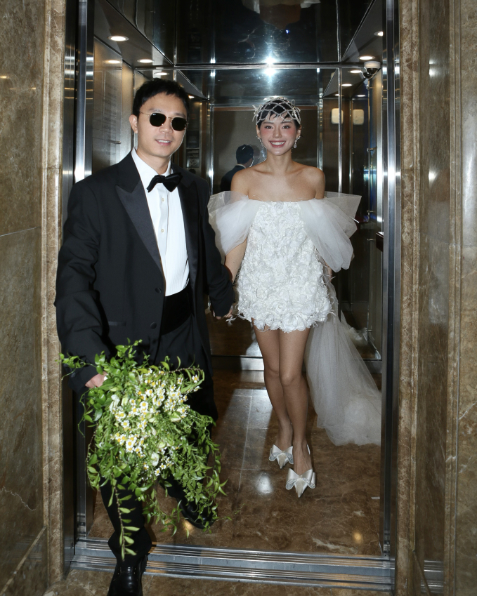 Cô em Trendy Khánh Linh tổ chức đám cưới kín đáo tại Hà Nội, cầm bó hoa cưới kết từ cành chanh Ý gây tò mò - Ảnh 4.