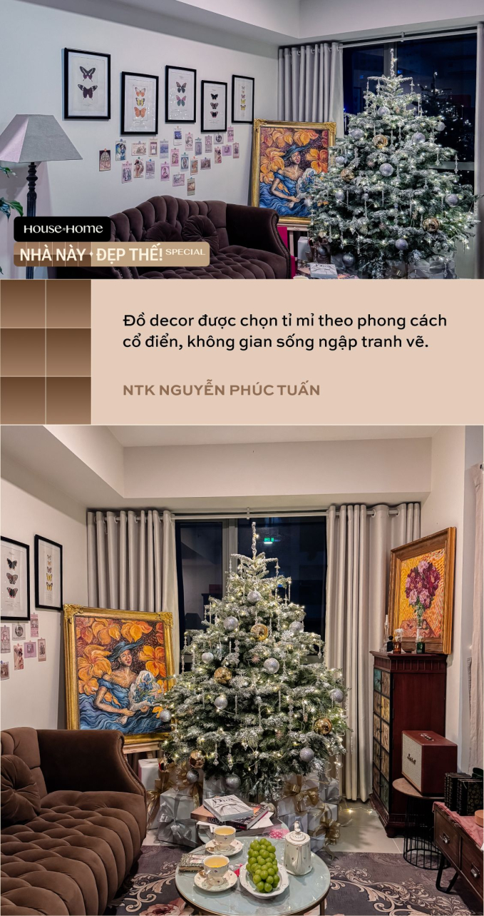 Bên trong căn hộ 5 tỷ của NTK Nguyễn Phúc Tuấn: Đồ decor xách tay từ Pháp, không gian hệt như triển lãm với toàn tranh tự vẽ