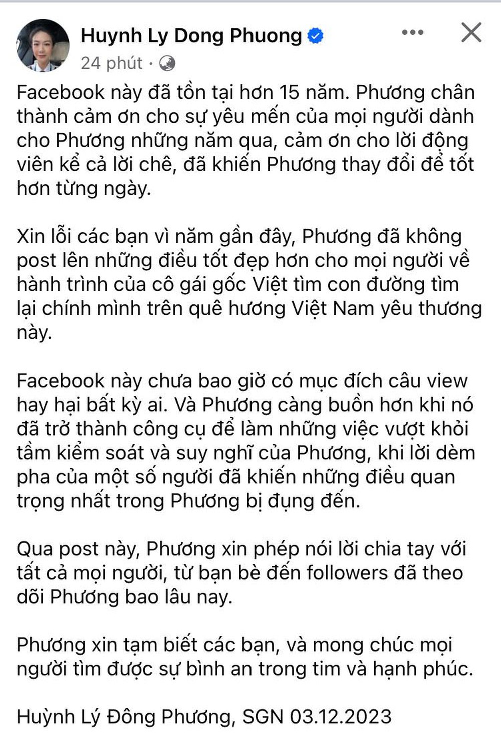 Nữ cơ trưởng Huỳnh Lý Đông Phương tuyên bố &quot;chia tay mọi người&quot;, hé lộ chi tiết bất ổn khiến fan lo lắng - Ảnh 4.