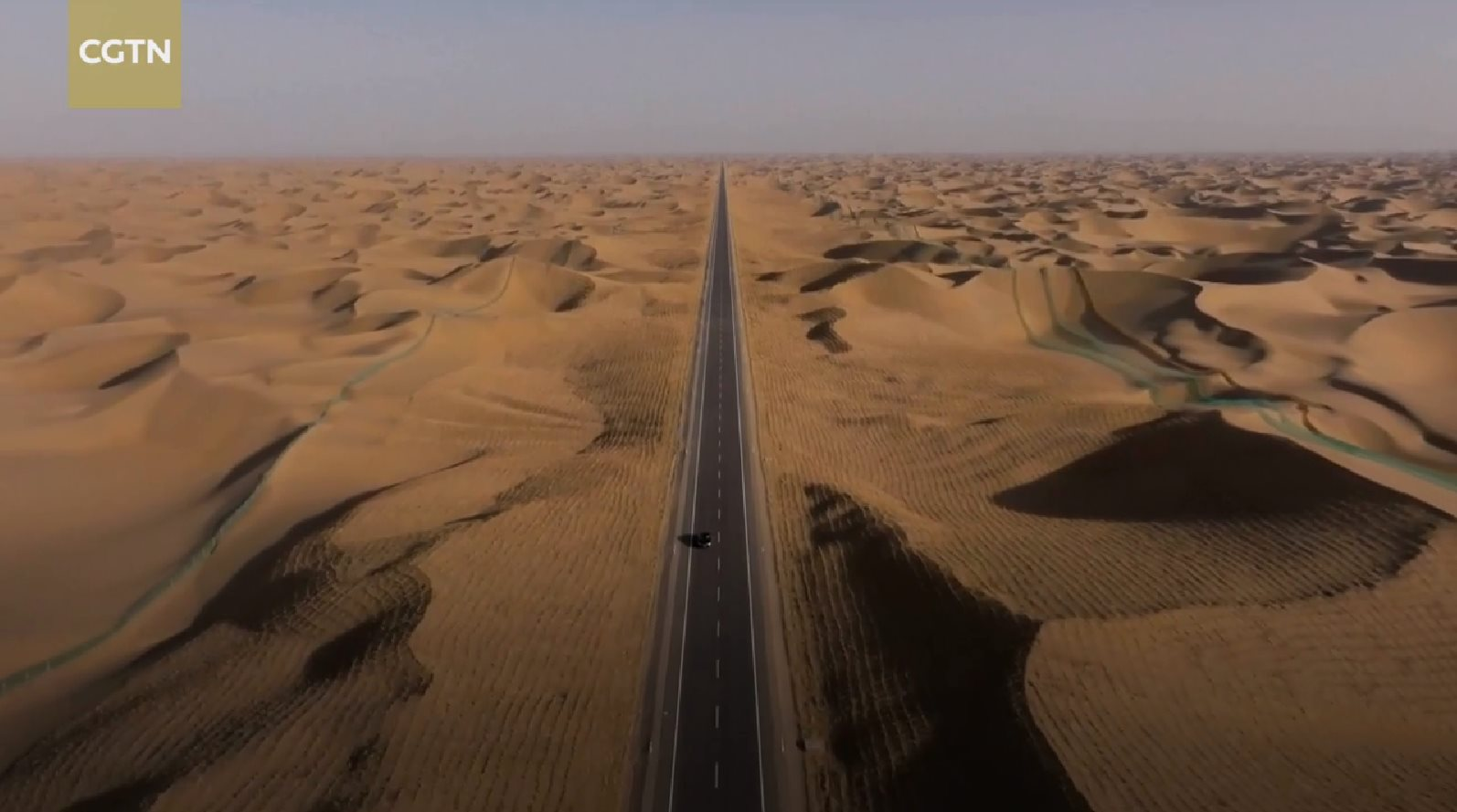 Trung Quốc xây "kỳ quan" đường cao tốc xuyên sa mạc lớn thứ hai thế giới theo cách thực sự đáng gờm: Làm cầu cạn để hạn chế phá những cây xanh hiếm hoi - Ảnh 1.