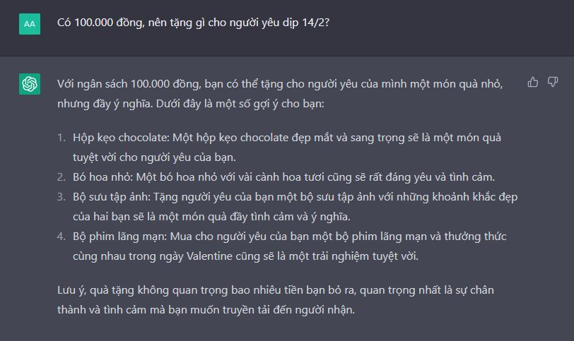 ChatGPT gợi ý quà tặng và kế hoạch ngày Valentine: 100.000 đồng cũng có thể làm người yêu cảm động - Ảnh 2.