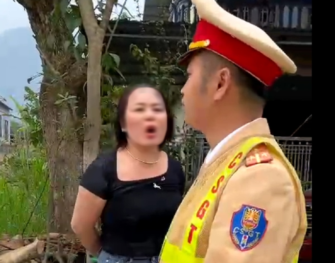 Tạm giữ hình sự người phụ nữ lăng mạ, đụng chạm thân thể vào CSGT - Ảnh 1. Tạm giữ hình sự người phụ nữ lăng mạ, đụng chạm thân thể vào CSGT - Ảnh 1.