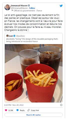 Biến căng của McDonalds tại Pháp: Vì 1 dòng tweet phải thay đổi toàn bộ bọc đựng khai tây chiên, mỗi cửa hàng ngậm ngùi chịu tốn thêm 15.000 USD - Ảnh 1.