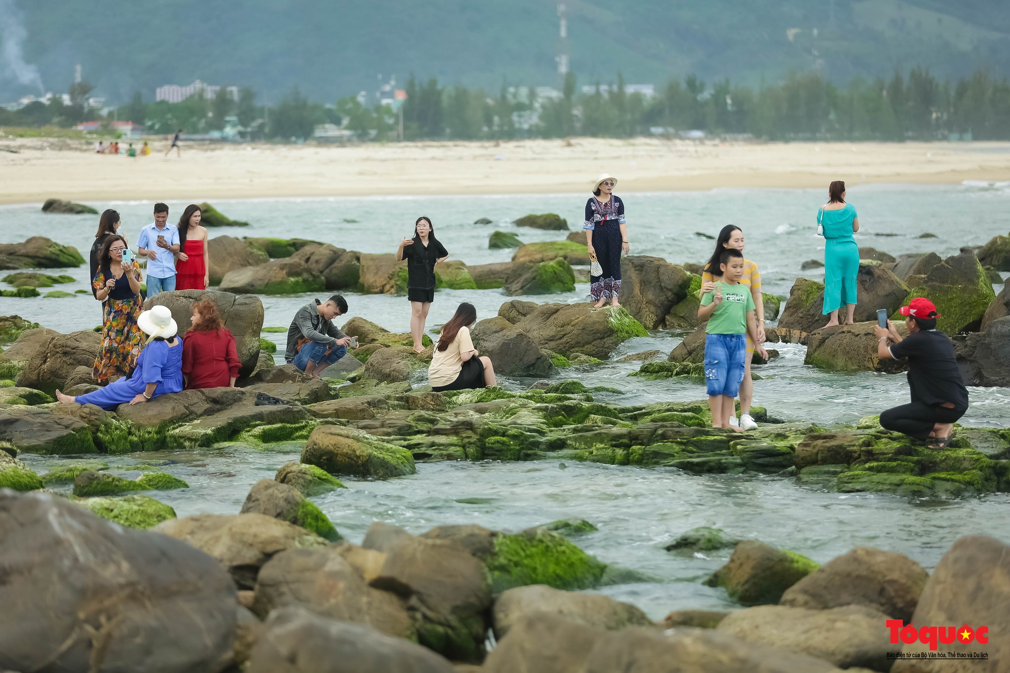Người dân và du khách thích thú check-in mùa rêu xanh tại rạn Nam Ô - Ảnh 8.