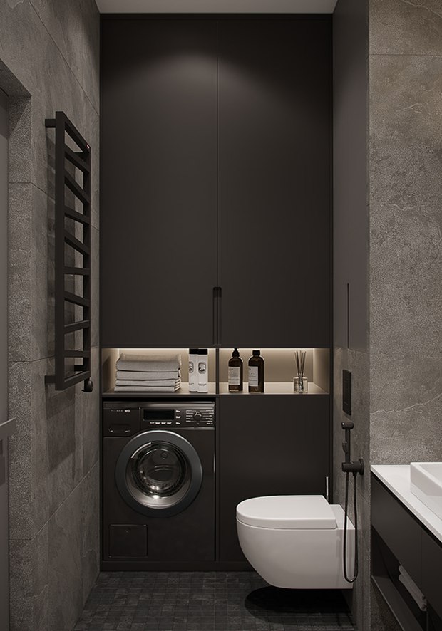 Thiết kế nhà tập thể 50m² ấn tượng với gam màu đen và gỗ - Ảnh 11.