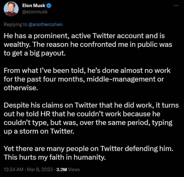 Elon Musk công khai chỉ trích cựu nhân viên của Twitter, nhưng rồi phải xin lỗi và tuyển lại người ta - Ảnh 14.