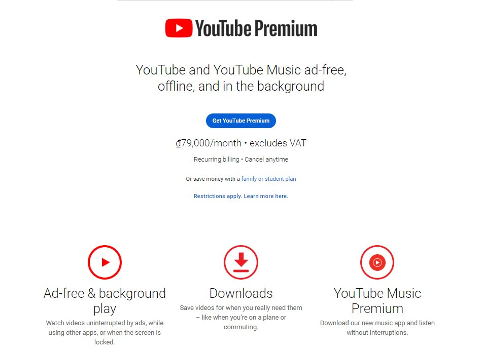 YouTube Premium chính thức có mặt tại Việt Nam: Người dùng thoát quảng cáo 'nhà tôi 3 đời' với giá 79.000 đồng/tháng - Ảnh 2.
