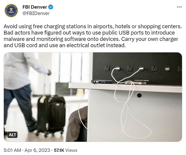 FBI cảnh báo bất kỳ ai trên thế giới tuyệt đối không sử dụng trạm sạc điện thoại công cộng ở sân bay và khách sạn, rủi ro vô cùng dù bạn có cẩn thận - Ảnh 1.