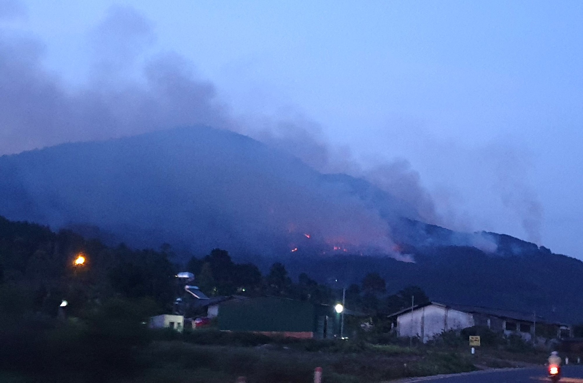 Lâm Đồng: Đang cháy rừng lớn ở núi Voi - Ảnh 1.