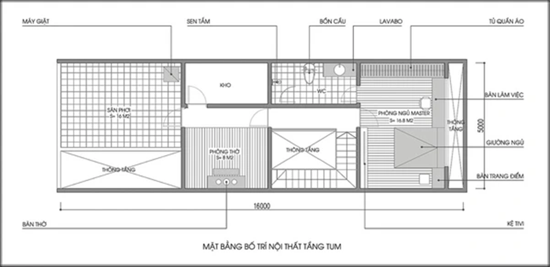 Thiết kế và bố trí nội thất nhà ống 1 tầng có diện tích 80m² - Ảnh 2.