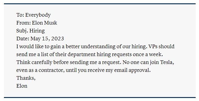 Quản lý li ti đáng sợ như Elon Musk: Là người cuối cùng thông qua mọi vị trí tuyển dụng mới ở Tesla, tự quyết định từng con ốc vít - Ảnh 2.