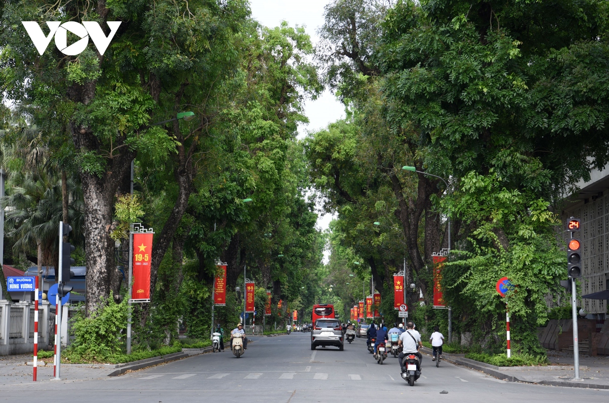Phố phường Hà Nội rực rỡ cờ hoa chào mừng kỷ niệm 133 năm Ngày sinh Bác Hồ - Ảnh 8.