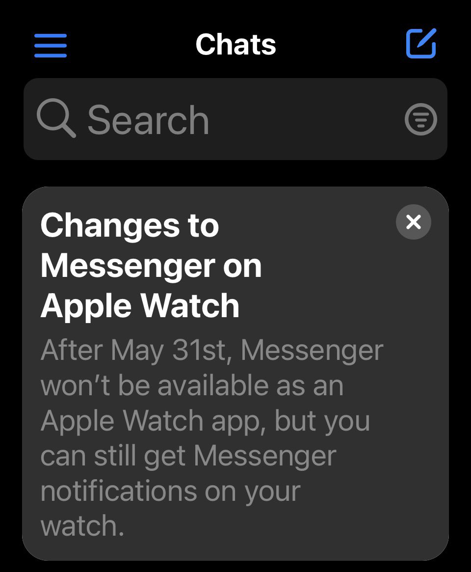 Facebook Messenger dừng hỗ trợ Apple Watch từ ngày 31/5 - Ảnh 1.