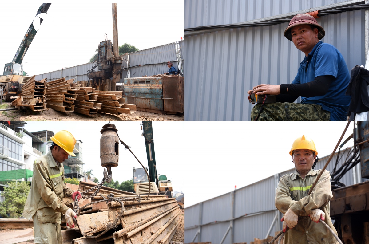 Công nhân căng mình làm việc trong nắng nóng trên công trường mở đường ...