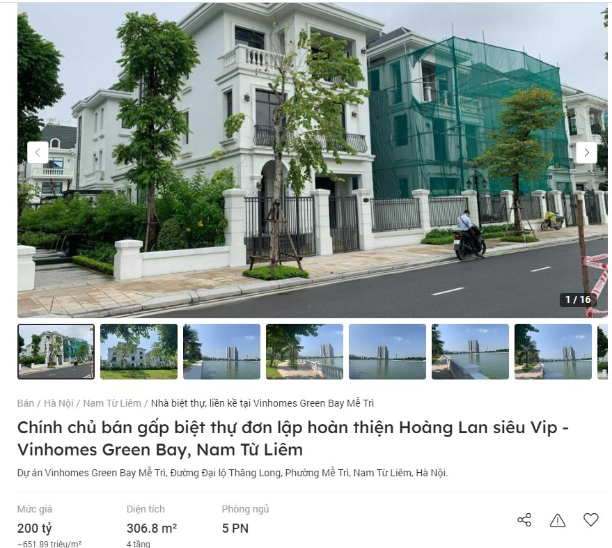 Môi giới chào bán siêu phẩm biệt thự ở Hà Nội: Hơn 200 tỷ/căn, giá bằng một dự án ở tỉnh, có thời điểm nhiều tiền không mua được - Ảnh 1.