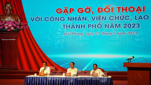 Bí thư Hải Phòng đối thoại 3 vấn đề 'nóng' với công nhân - Ảnh 1.