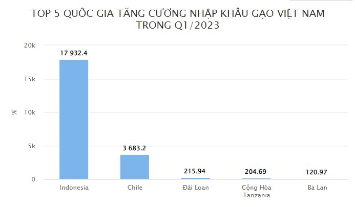 Xuất hiện thêm một quốc gia tăng cường nhập khẩu gạo của Việt Nam, sản lượng xuất khẩu bất ngờ tăng vọt hơn 3.000% trong quý 1 - Ảnh 2.