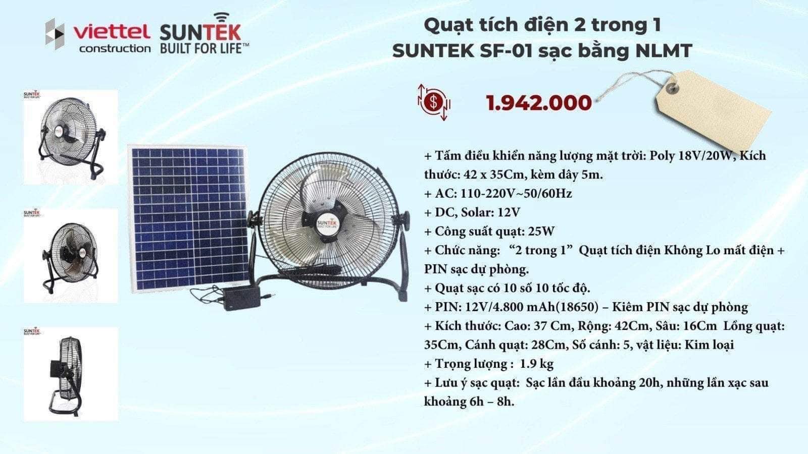 Một loại quạt do công ty của Việt Nam sản xuất