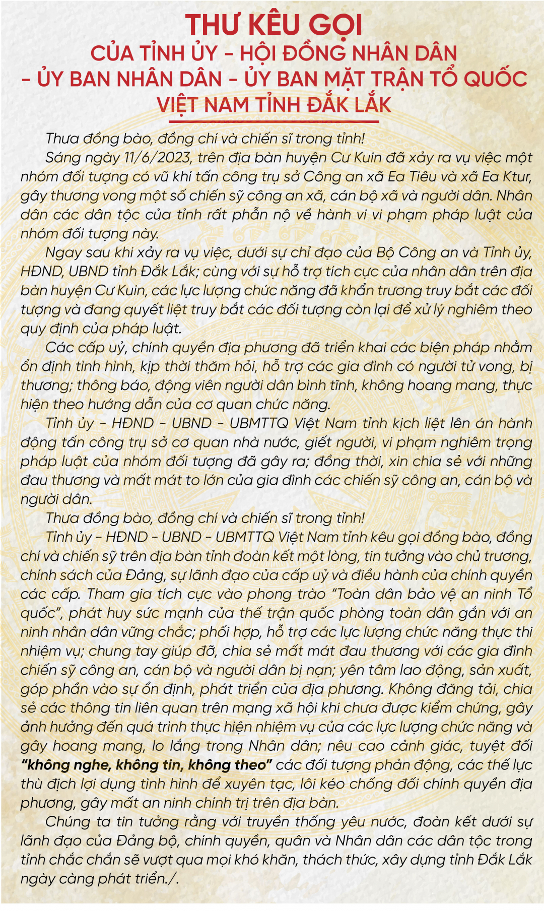 Thông tin mới nhất vụ nổ súng ở Đắk Lắk: Cấp Bằng 'Tổ quốc ghi công' cho 6 liệt sĩ; bắt 27 đối tượng - Ảnh 2.