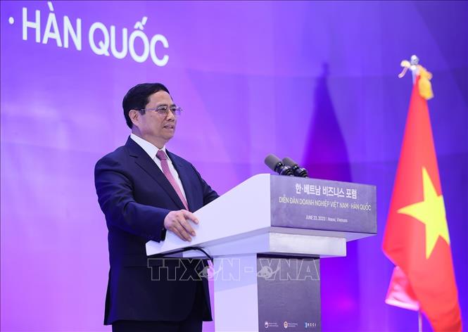 Thủ tướng Phạm Minh Chính và Tổng thống Yoon Suk Yeol tham dự Diễn đàn Doanh nghiệp Việt Nam - Hàn Quốc - Ảnh 4.