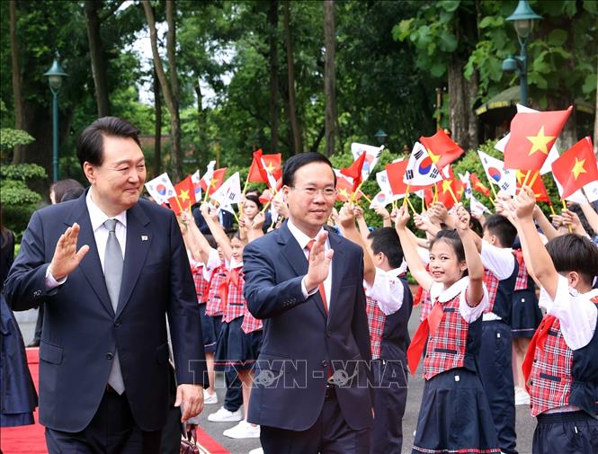 Chủ tịch nước Võ Văn Thưởng chủ trì Lễ đón Tổng thống Hàn Quốc Yoon Suk Yeol - Ảnh 3.
