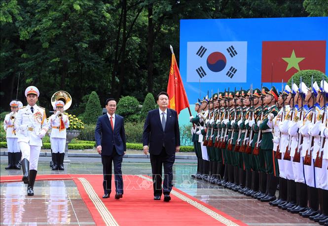 Chủ tịch nước Võ Văn Thưởng chủ trì Lễ đón Tổng thống Hàn Quốc Yoon Suk Yeol - Ảnh 6.