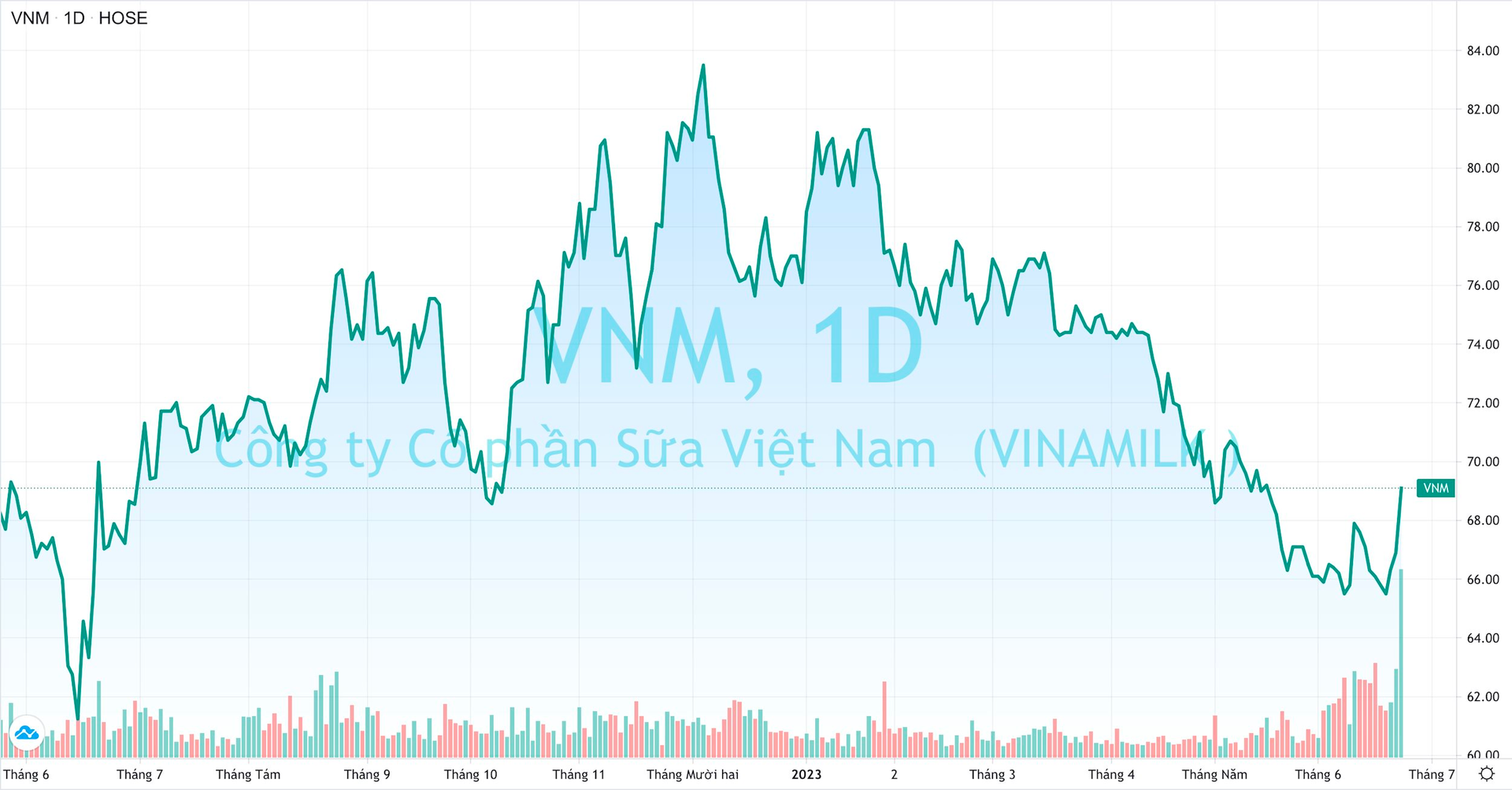 Vinamilk bất ngờ giao dịch đột biến sau 17 năm lên sàn chứng khoán, cổ phiếu tăng mạnh nhất trong hơn một năm - Ảnh 1.