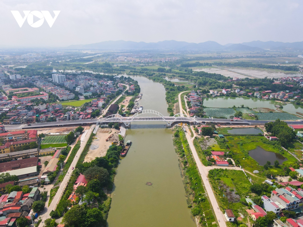 Hình ảnh cầu Á Lữ mở rộng trị giá 300 tỷ đồng vượt sông Thương ở Bắc Giang - Ảnh 9.